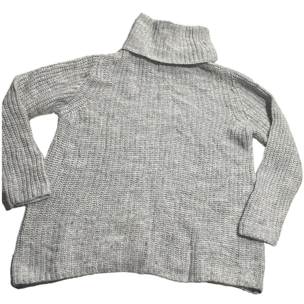 Brandy Melville Women Sweaters One Size Gray Oversized Turtleneck Made in Italy